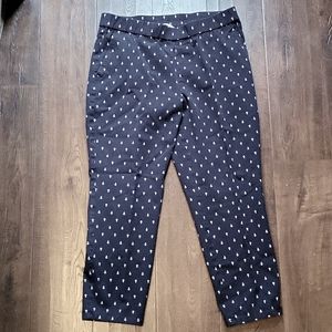 Lemon Way Navy Capri Pant with White Anchors